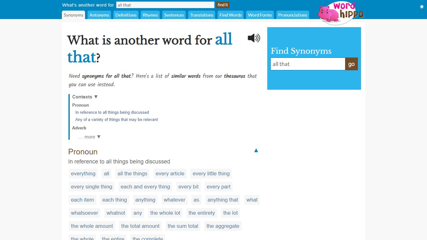 What is another word for "all that"? - WordHippo